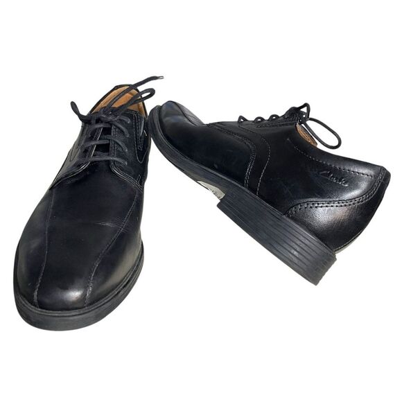 CLARKS COLLECTION Black Leather Dress Shoes Whiddon Pace Oxford Mens Size 8.5 main image 4